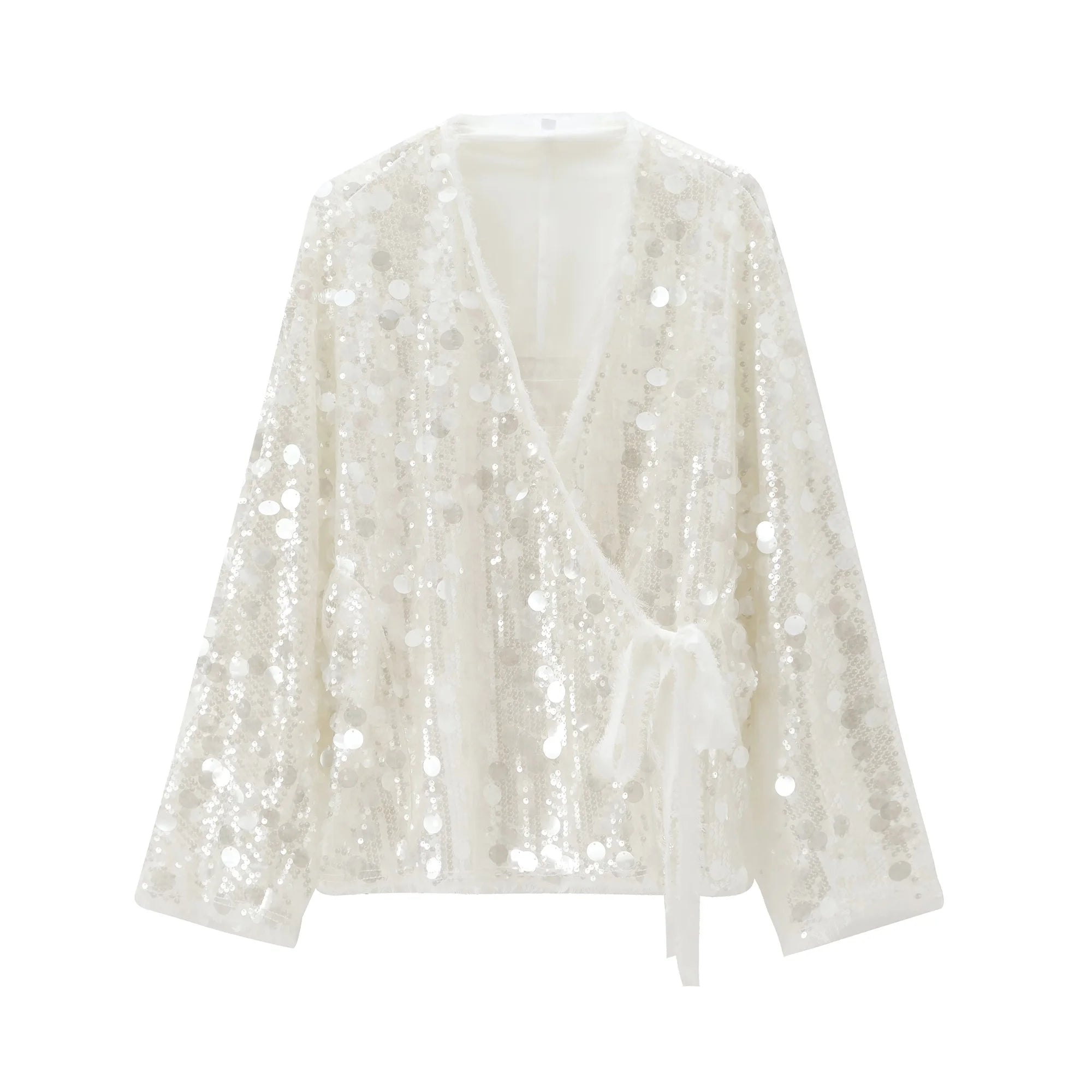 Vêtements pour femmes, nouvelle collection automne 2024, Style européen et américain, série polyvalente, décoration de perles, manteau de Style Kimono