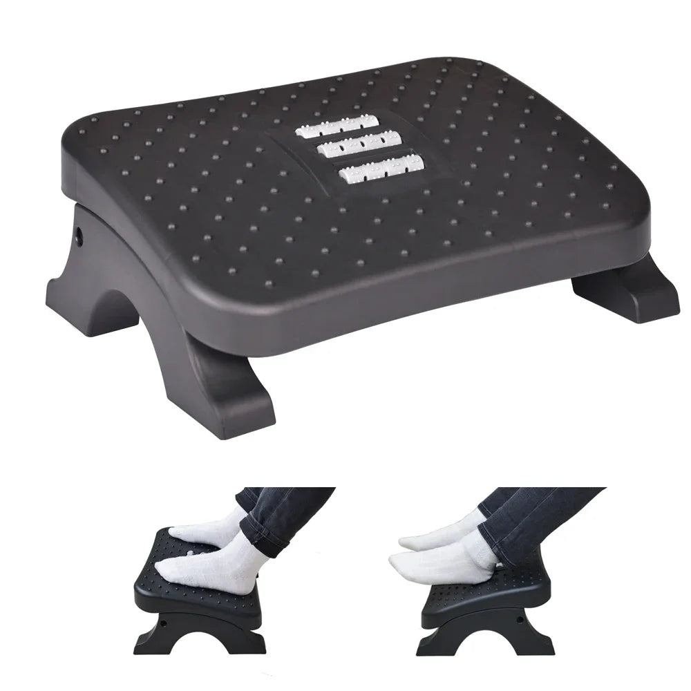 Repose-pieds ergonomique sous bureau avec rouleaux de massage, capacité de 54 kg,