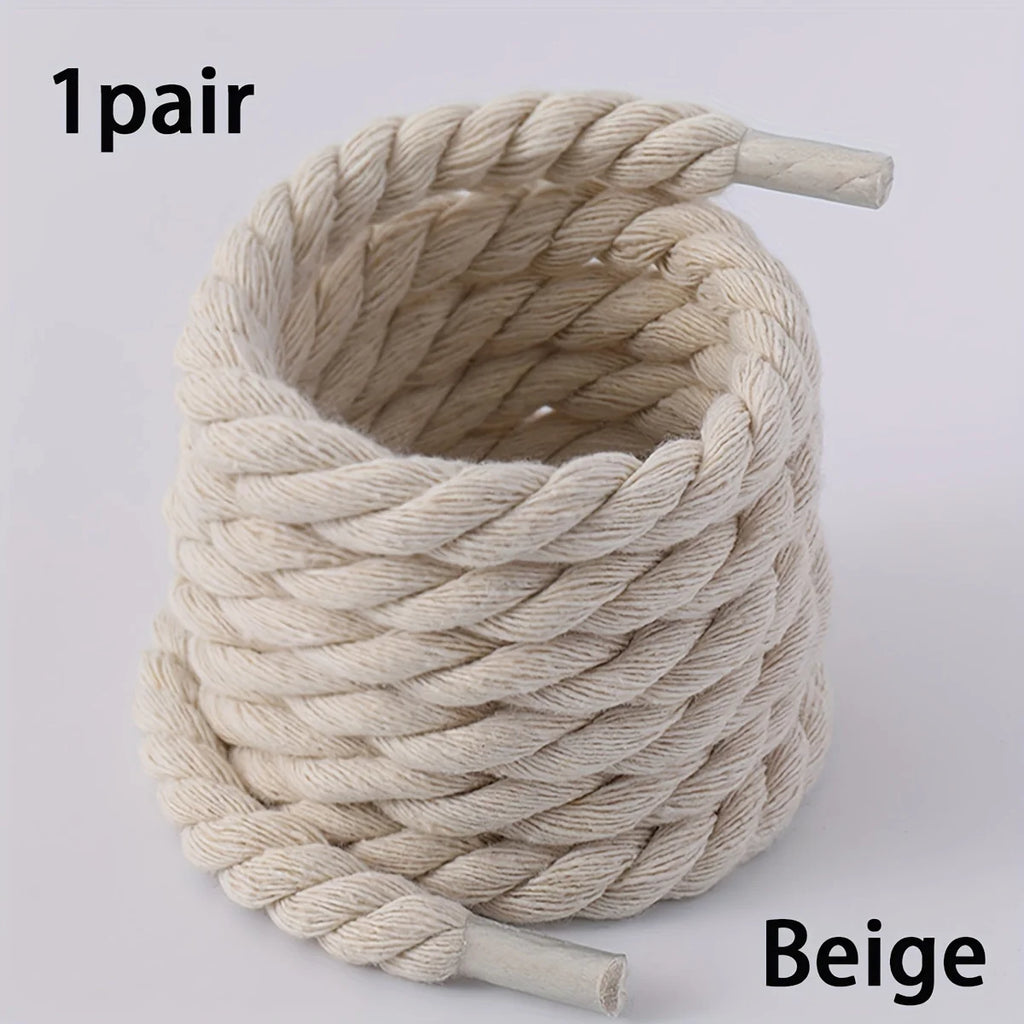Lacets tressés faits main - Accessoires de chaussures en toile épaisse et résistante pour chaussures légères