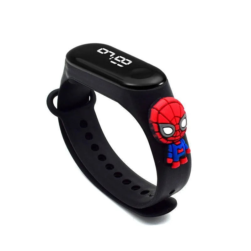 Montre enfant Marvel à motif dessin animé, montre électronique numérique à affichage LED, étanche, cadeau idéal pour les fêtes
