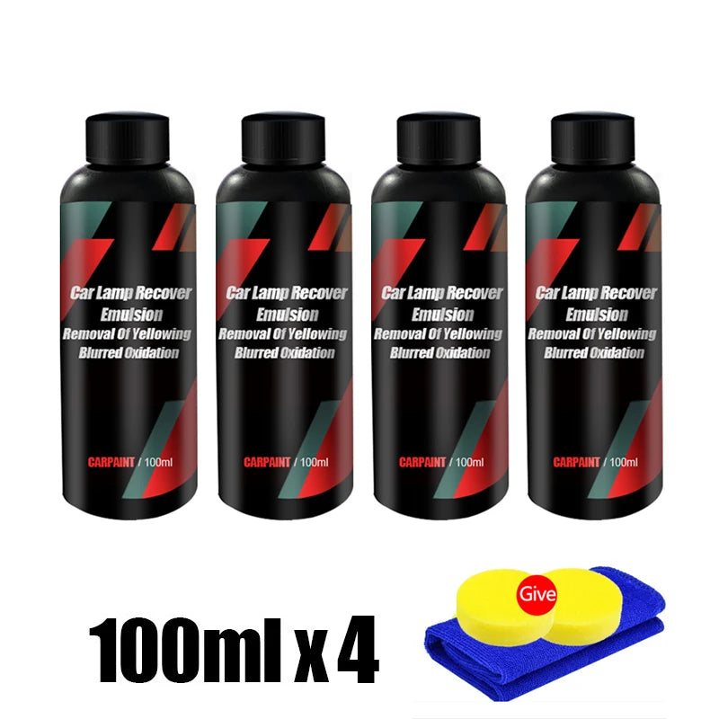 Kits de polissage et de restauration de phares de voiture : pâte nettoyante et réparatrice pour éliminer les rayures et l'oxydation, liquide de polissage pour phares