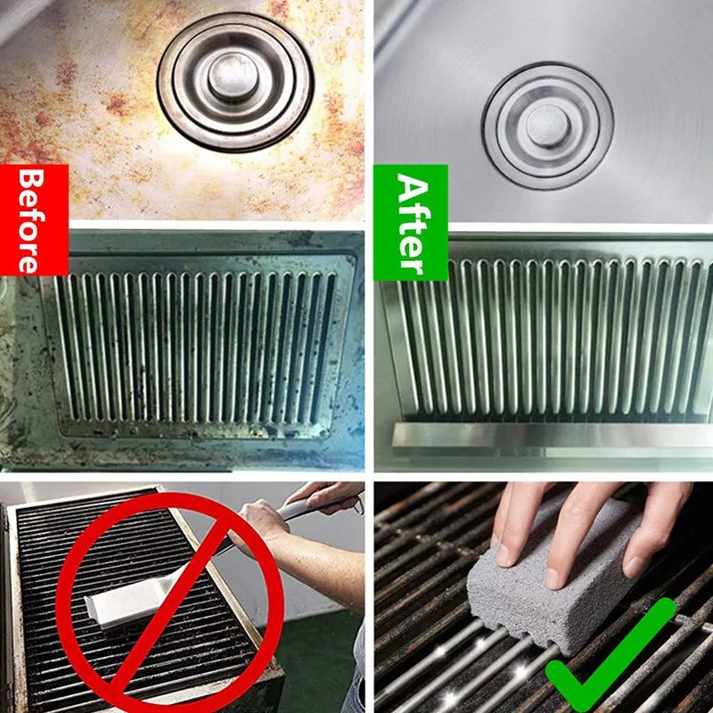 Outils de nettoyage pour barbecue en brique, nettoyants naturels, support de barbecue en pierre ponce, outils pour barbecue de cuisine extérieure, outils pour barbecue et grilles de barbecue