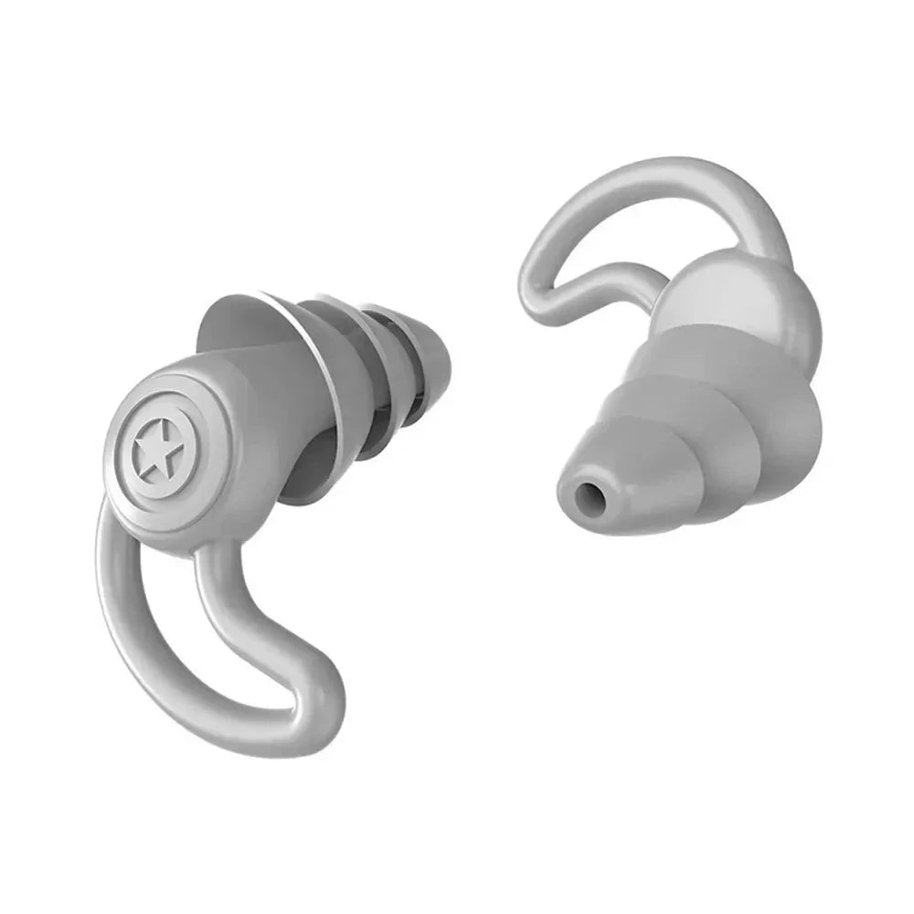Bouchons d'oreilles en silicone HUAK à 3 couches pour travail et natation – Protection contre le bruit en usine, étanches pour piscines, confortables toute la journée