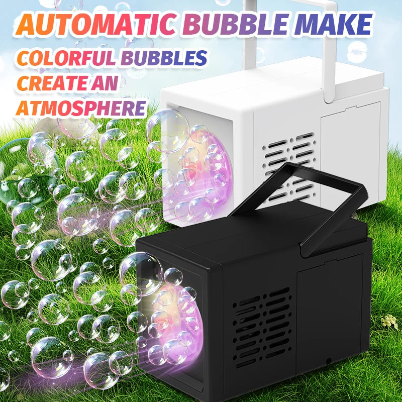 Machine à bulles électrique portable entièrement automatique à 10 trous, jouet idéal pour les fêtes d'anniversaire en extérieur, sans piles ni eau à bulles