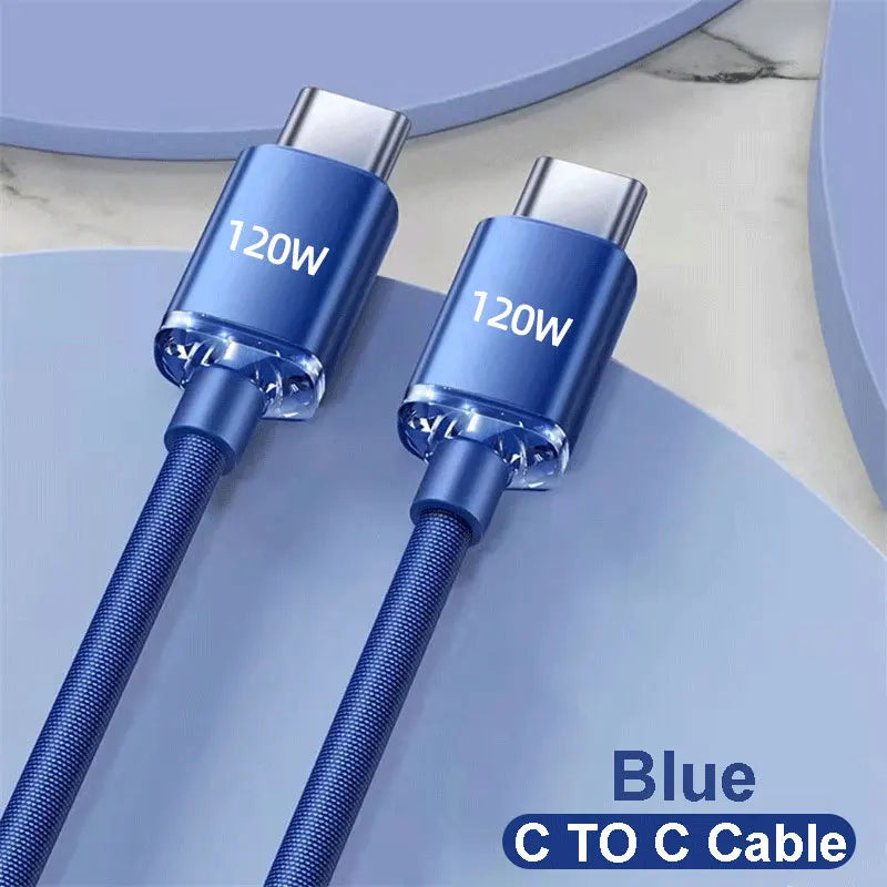 Câble USB C NNBILI 120W Super PD chargeur rapide câble C à C pour iPhone 15 16 Samsung Xiaomi Huawei cordon de données de charge rapide
