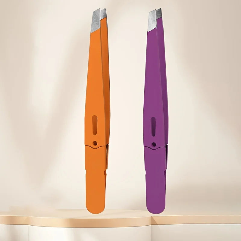 Pince à sourcils colorée, beauté des cheveux, extracteur de poils fins, en acier inoxydable, pinces à sourcils inclinées, outils de maquillage