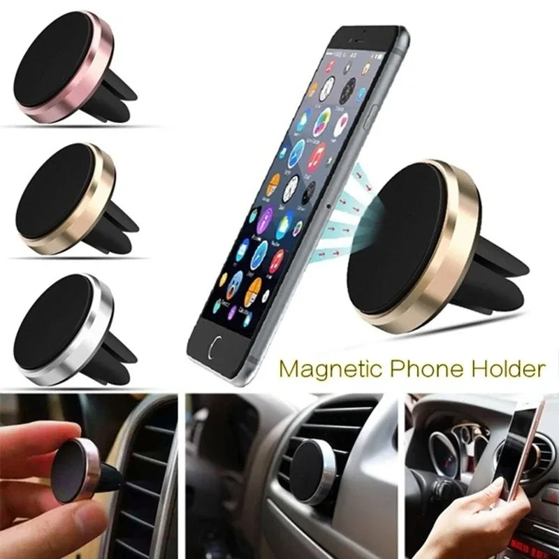 Support de téléphone magnétique pour voiture, support universel pour grille d'aération de voiture, support magnétique pour iPhone Samsung