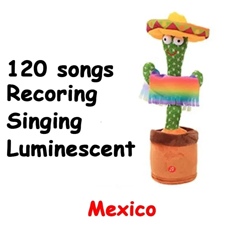 1 cactus parlant rechargeable, avec fonction d'enregistrement et de répétition. Changeur de voix disponible en espagnol, anglais et arabe