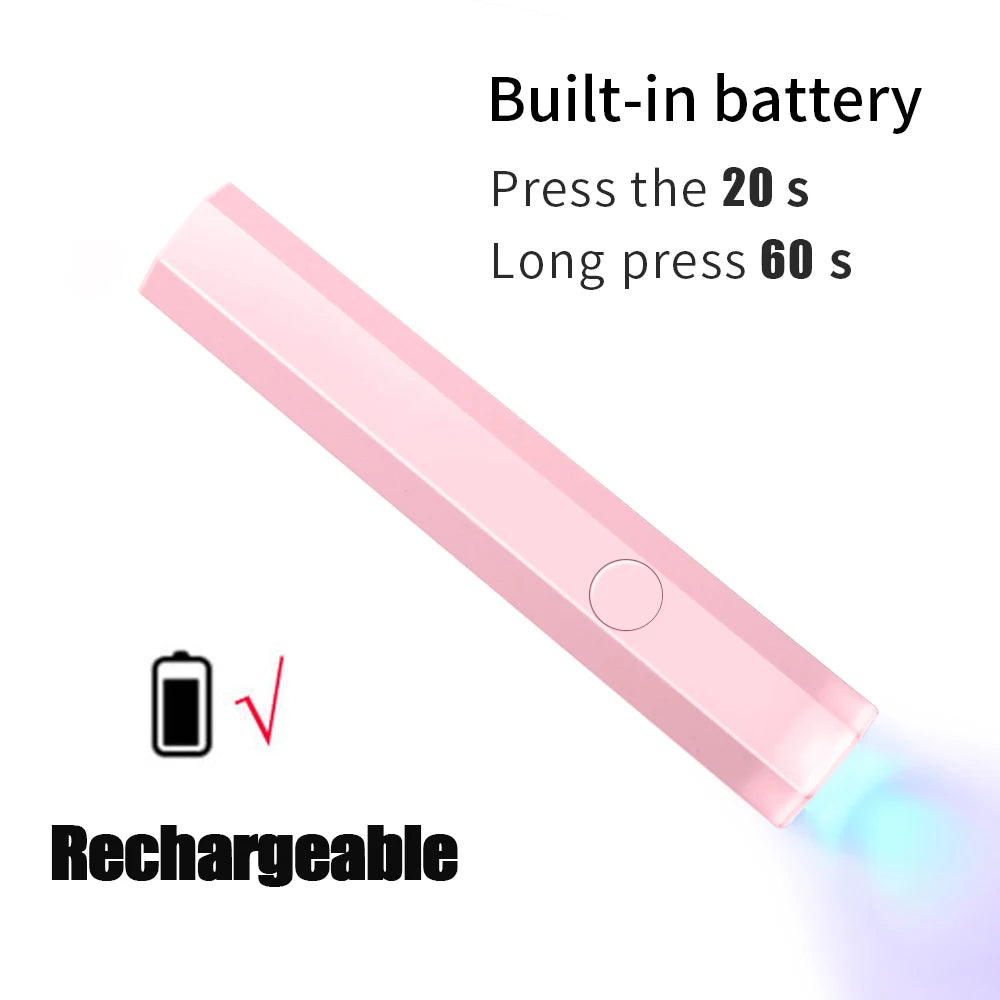 YIKOOLIN Handheld Nail Lamp UV LED Nail Light for Curing All Gel Polish USB Rechargeable Quick Dry Manicure Machine Nail Art