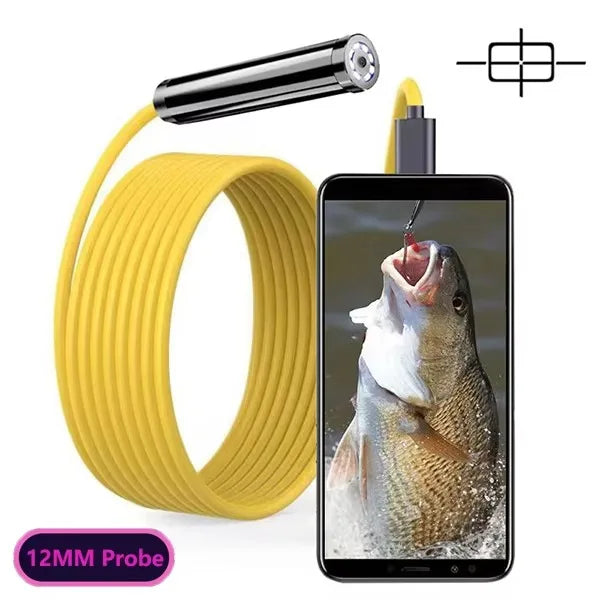 Caméra d'endoscope à câble souple flexible avec sonde de 12 mm et port Type-C, compatible avec PC Xiaomi et système d'imagerie haute qualité HUAWEI