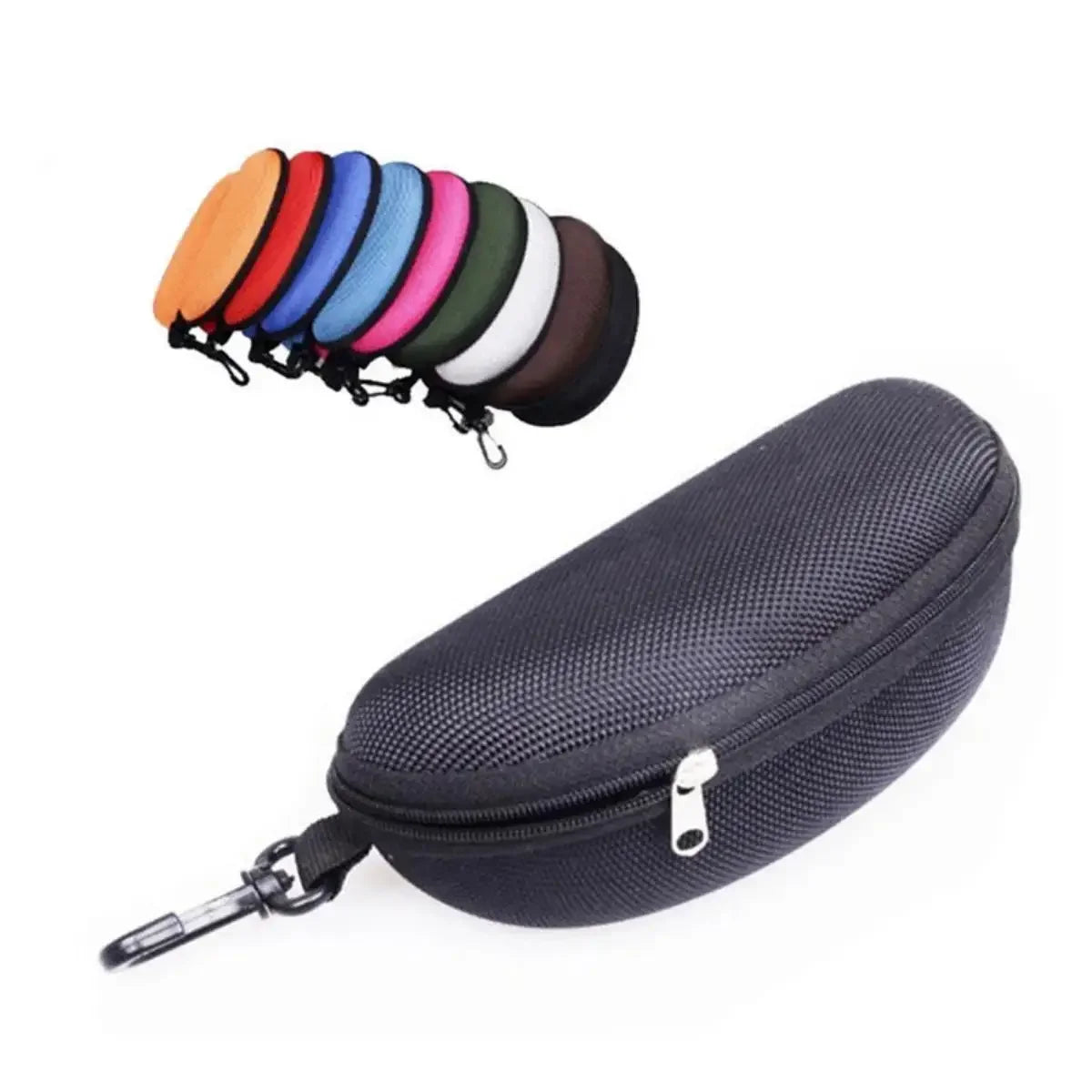 Étui à lunettes de soleil Portable, 1 pièce, protecteur en tissu Oxford dur EVA, étui à lunettes à fermeture éclair avec mousqueton, accessoires pour lunettes unisexes