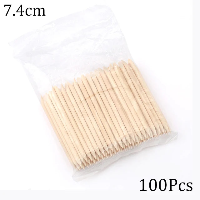100/50 pièces Bâtonnets en bois d'oranger pour nail art, repousse-cuticules, dissolvant de strass et de points, outils de manucure et pédicure