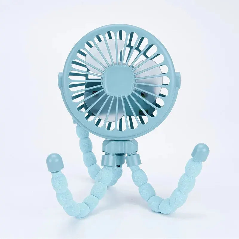 Octopus shape handheld fan standing, hanging and winding 4 forms night light design rechargeable long battery life mini student
