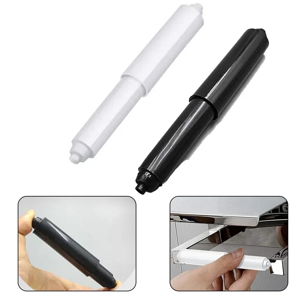 1/3 pièces Tiges de rechange pour rouleau de papier toilette, supports de rouleau en plastique blanc, ressort d'insertion pour rouleau, pièces de salle de bain