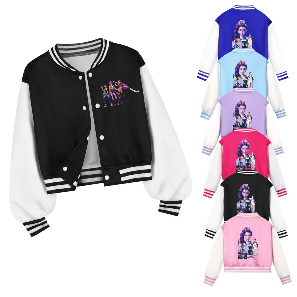 Sweat décontracté pour bébés, filles, costume pour enfants, vêtements KPOP chasseurs de démons Huntrix, uniforme de Baseball pour garçons, printemps-automne