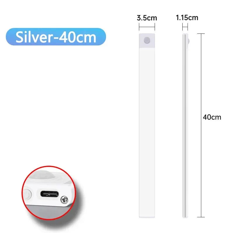 Éclairage intérieur ultra-fin à détecteur de mouvement LED sans fil USB sous les meubles de cuisine, de chambre et d'armoire. Idéal pour les meubles de cuisine, de chambre et d'intérieur