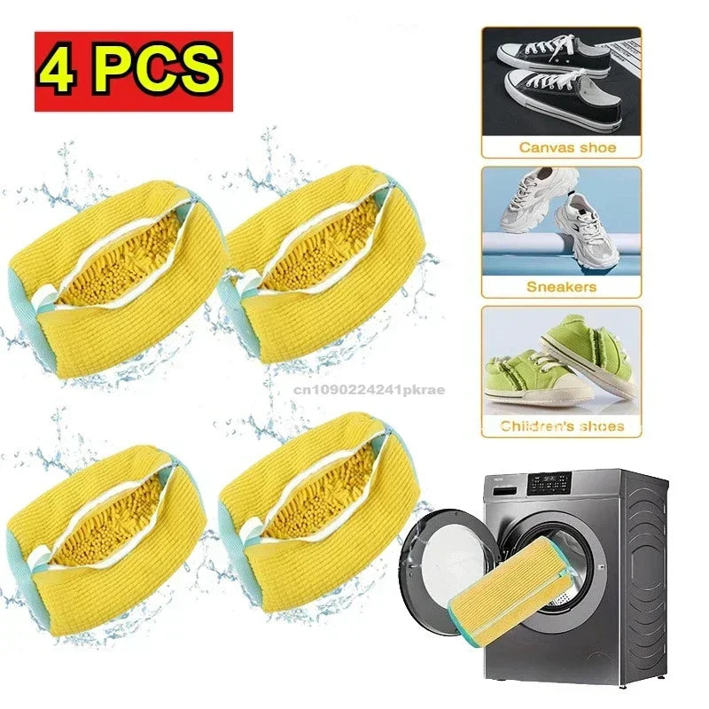 1/2PCS Washing Shoes Bag Cotton Laundry Fluffy Fibers Easily Remove Dirt Washing Bags Anti-Deformation Shoes Clothes Organizer