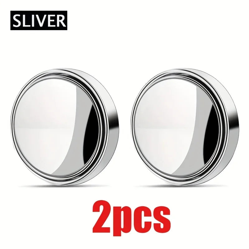 2 pièces rétroviseur d'angle mort réglable à 360 degrés rétroviseur auxiliaire de voiture miroir convexe cadre rond rétroviseurs grand angle pour marche arrière de voiture