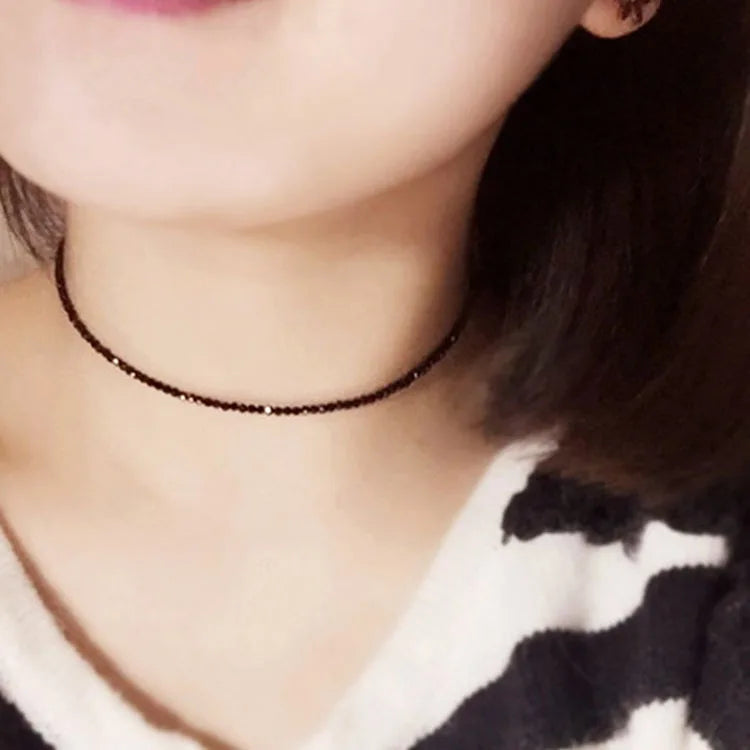 Marque de mode Simple perles noires collier court Femme dames tour de cou pour les femmes bijoux de fête