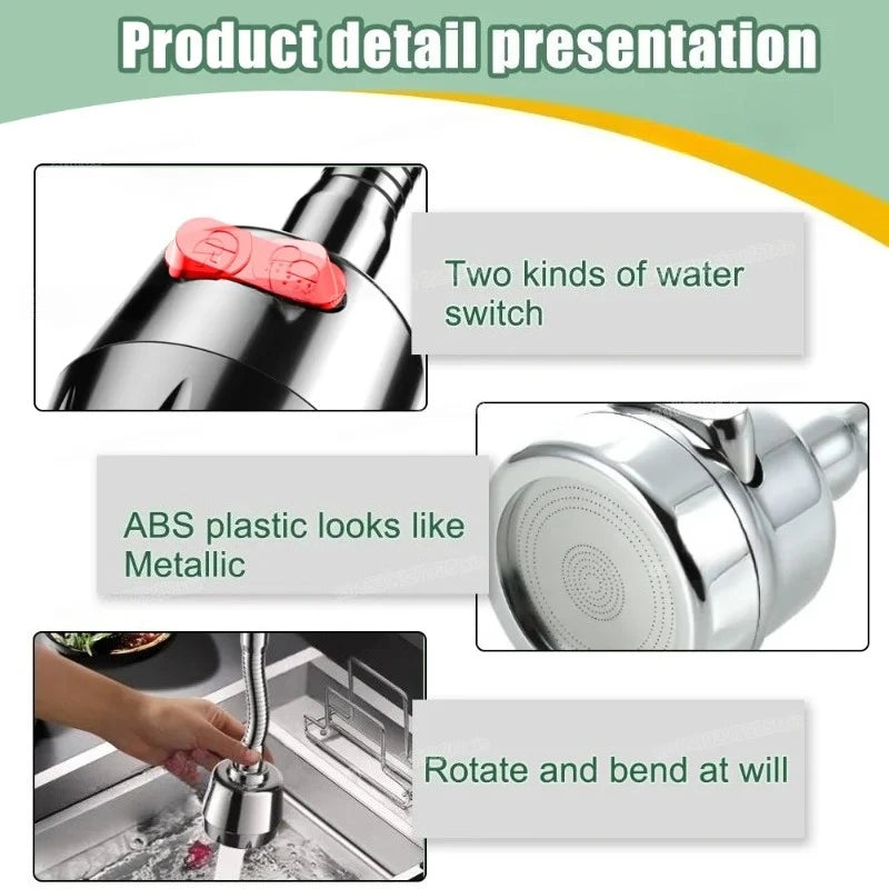Extension de robinet rotatif à 360 degrés, Mode 2/3, adaptateur de buse de barboteur à économie d'eau pour la cuisine et la salle de bains, accessoires de robinetterie domestique