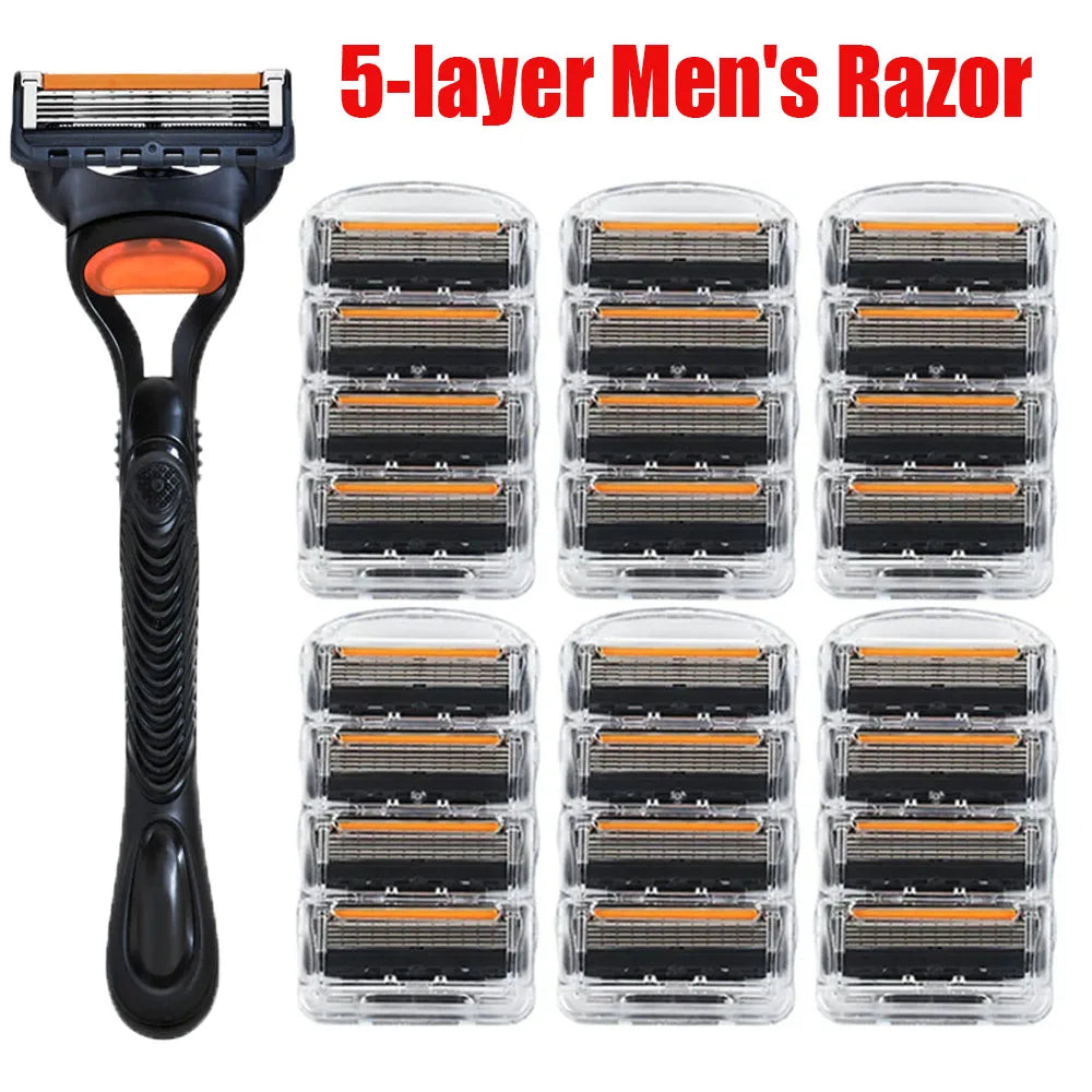 Rasoir de précision Fusion Pro pour homme, 5 lames, 4/12/24 pièces, rasoir électrique 5 couches, tondeuse à barbe, recharges de lames 5 couches