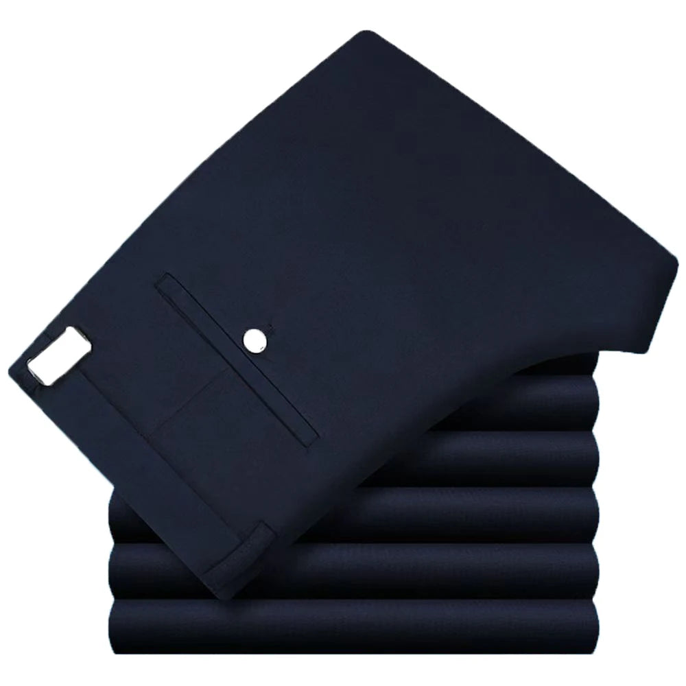 Pantalon homme stretch noir uni, coupe droite, style coréen, séchage rapide, idéal pour le bureau ou le printemps/automne