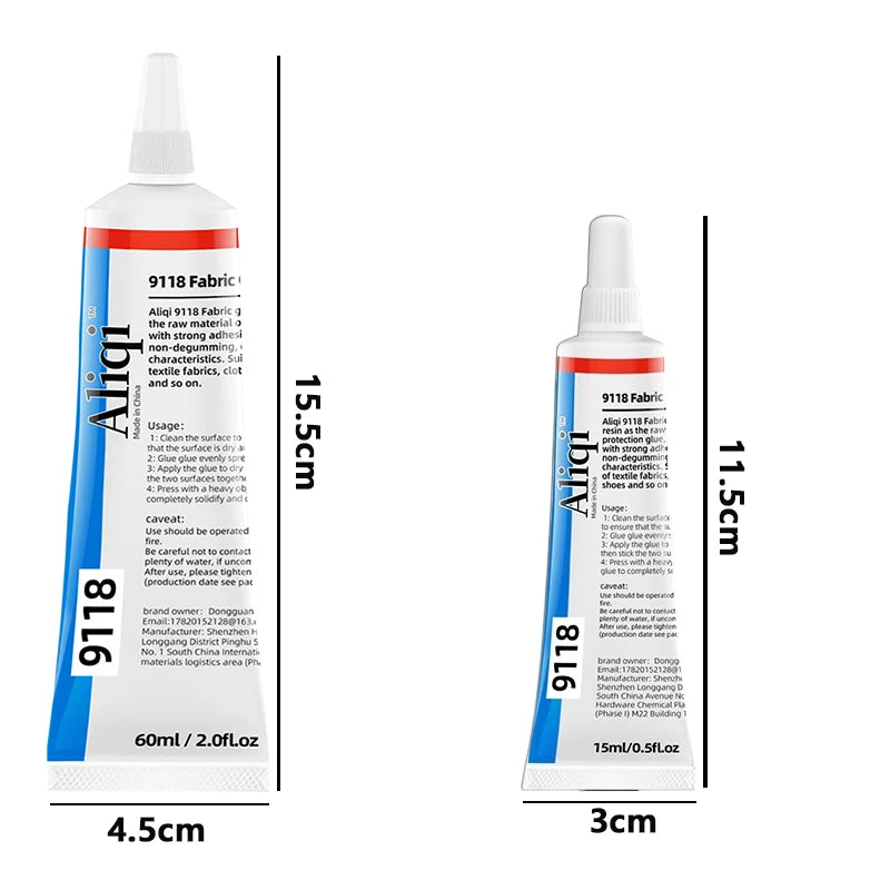 Colle multi-usages résistante pour coutures et tissus, agent imperméable, collage permanent, outil de réparation textile 15/60 ml