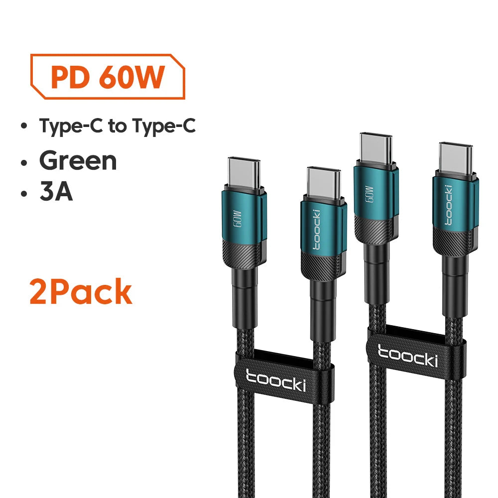 Toocki 100W Type C vers USB C câble PD 3.0 Charge rapide 4.0 Charge rapide Type C vers Type C pour iPhone 15 Macbook Samsung Xiaomi
