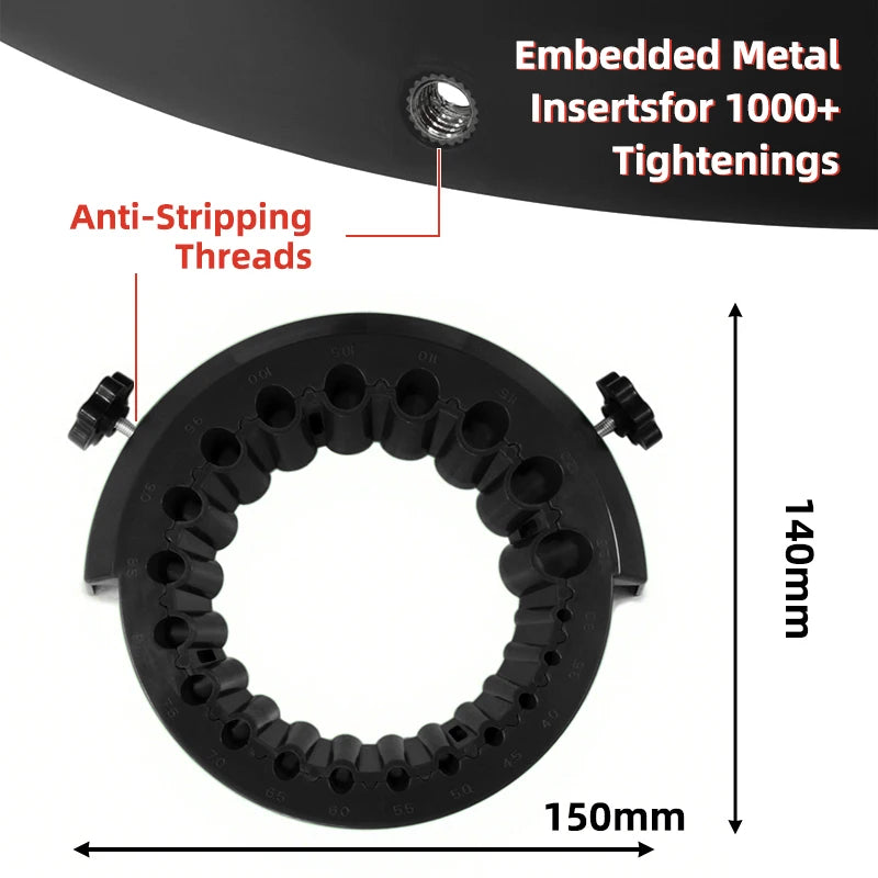Affûteur de forets anti-dénudage pour meuleuse d'angle 2-13 mm, 20 trous avec inserts filetés métalliques, compatible avec les meuleuses 115/125, redonne vie aux vieux forets