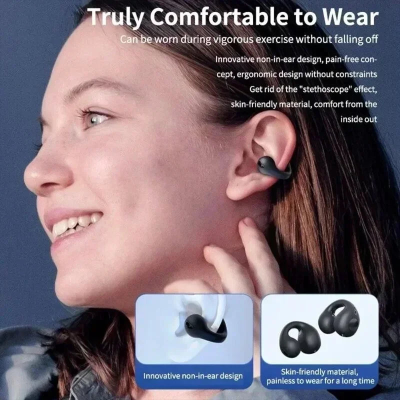 Nouveaux écouteurs sans fil à conduction osseuse T75 d'origine, Bluetooth 5.3, pour le sport, avec un son HiFi et une étanchéité optimale. Casque TWS étanche