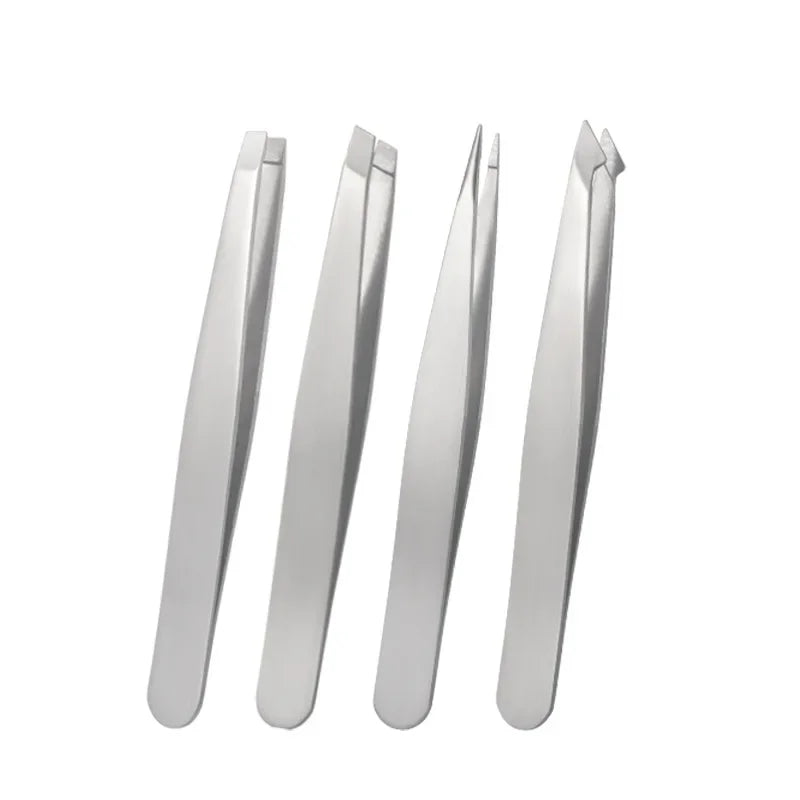 Ensemble de pincettes à épiler de précision, 4 pièces, débris de poils du visage et des sourcils et épilation endogène, adaptés aux hommes et aux femmes