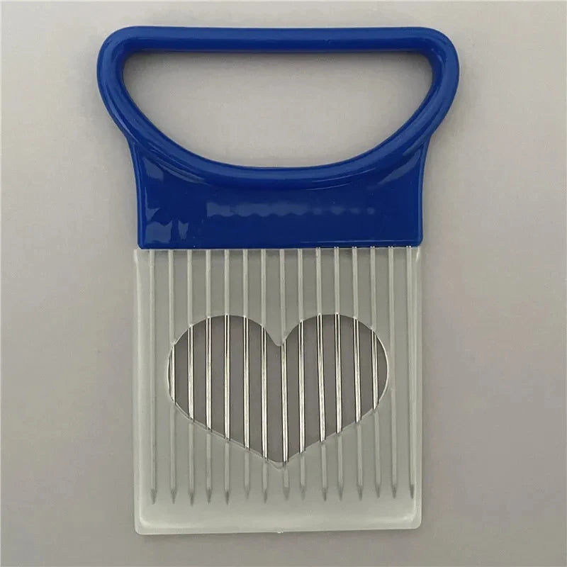 Support de coupe d'oignon en acier inoxydable, trancheur d'aliments, Assistant de coupe d'oignon de tomate, fourchette de coupe de légumes, Gadgets de cuisine