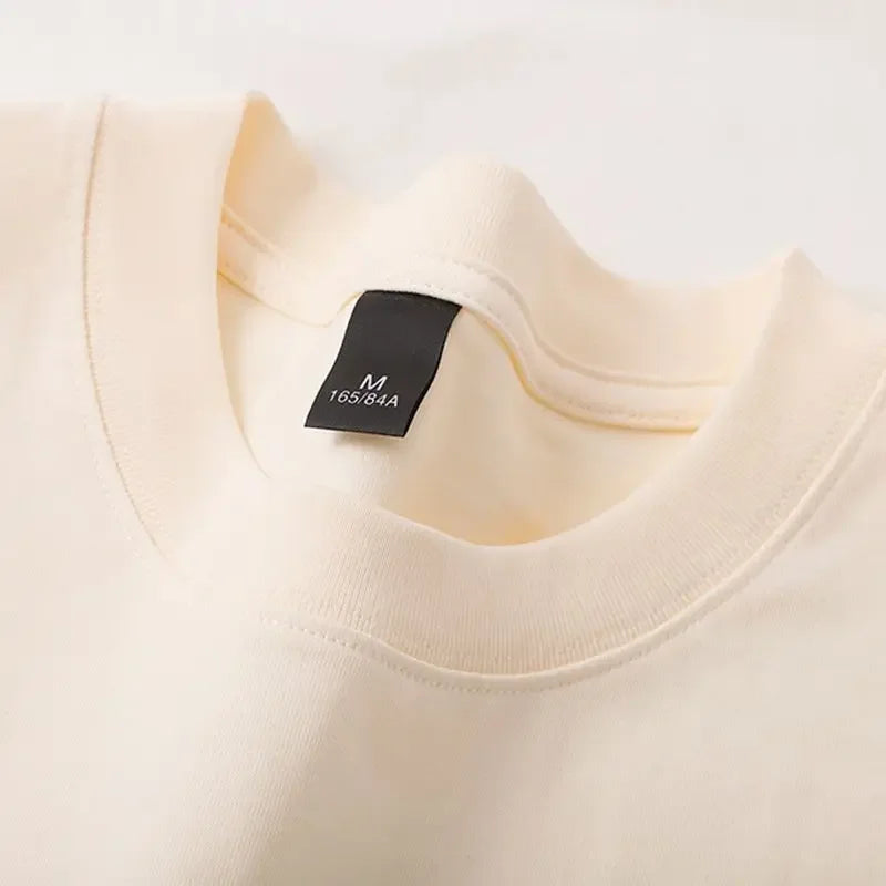 600 grammes 100% coton hommes surdimensionné poids lourd t-shirt été femmes à manches courtes haut décontracté hommes t-shirts