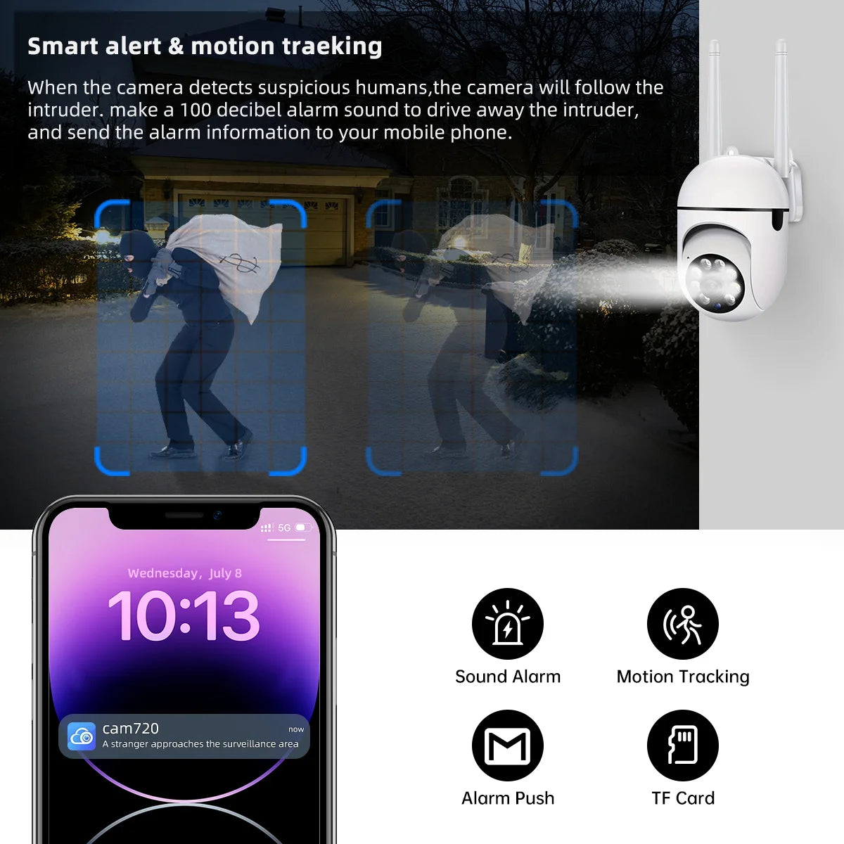 Jooan 1080P WiFi caméra de Surveillance 5x Zoom maison couleur nuit suivi automatique sécurité IP caméra intérieure CCTV caméra de Surveillance