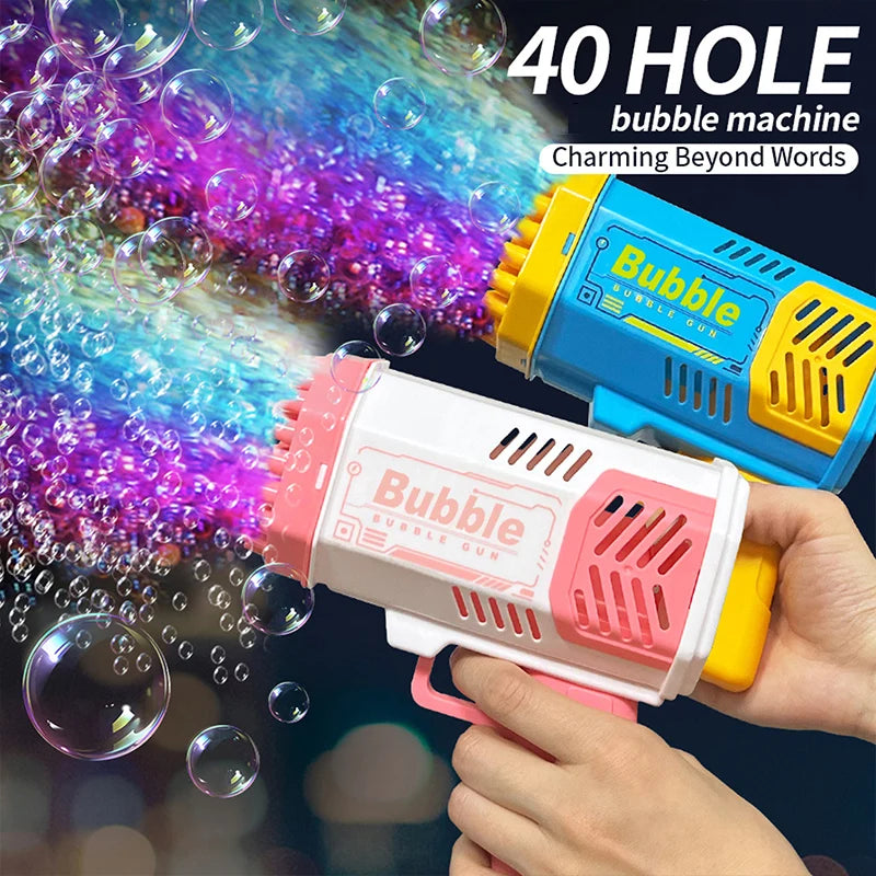 Machine à bulles 40 trous entièrement automatique avec lumière, pour l'extérieur, sans piles ni eau