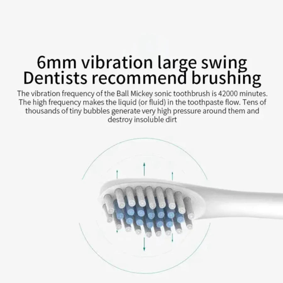 Brosse à dents électrique ultrasonique, Mode à Six vitesses, cheveux doux, chargement USB, étanche, nettoyeur de dents pour adulte, ensemble automatique pour Couple
