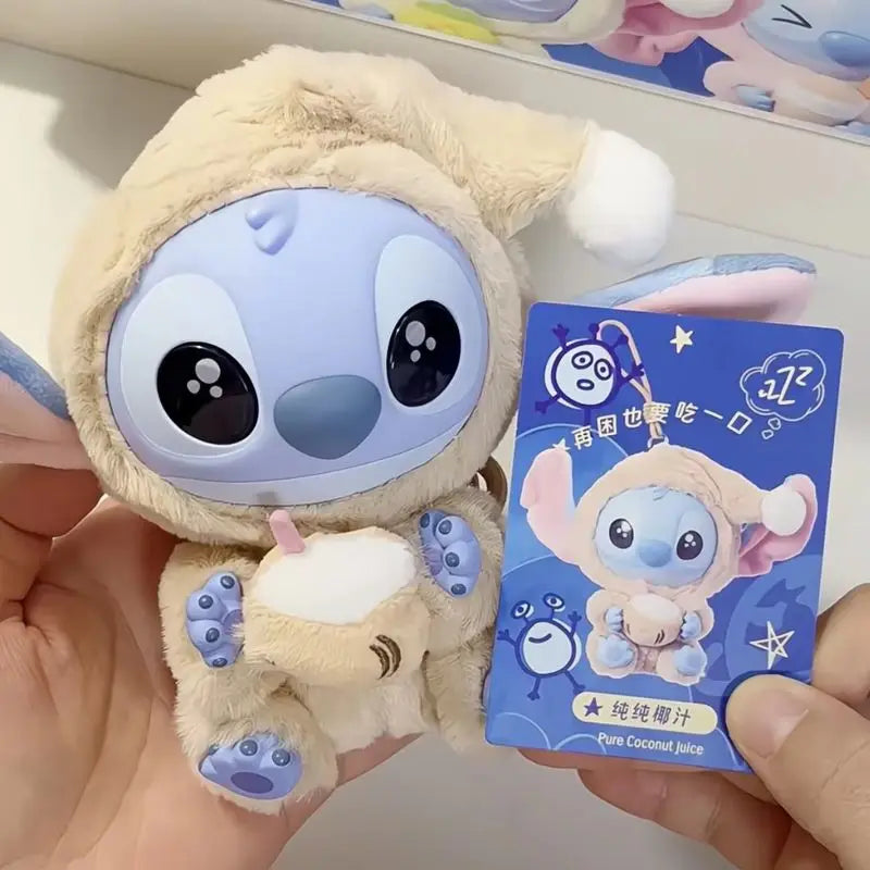 Véritable Disney Lilo Stitch manger quelque chose avant de dormir boîte aveugle à la mode vinyle peluche poupée sac à dos pendentif recueillir des cadeaux Surprise