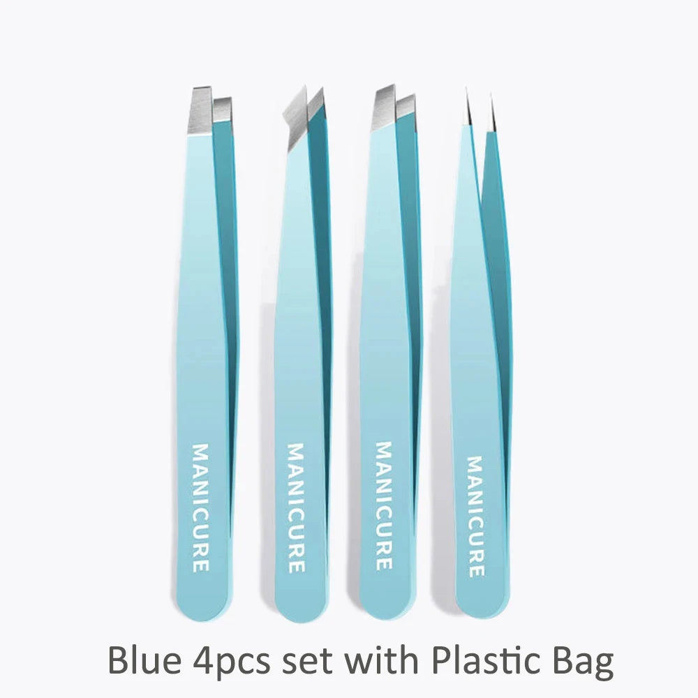 Pince à épiler à sourcils colorée, outil de beauté pour l'épilation des poils fins, pinces à sourcils biseautées en acier inoxydable, outils de maquillage pour l'épilation