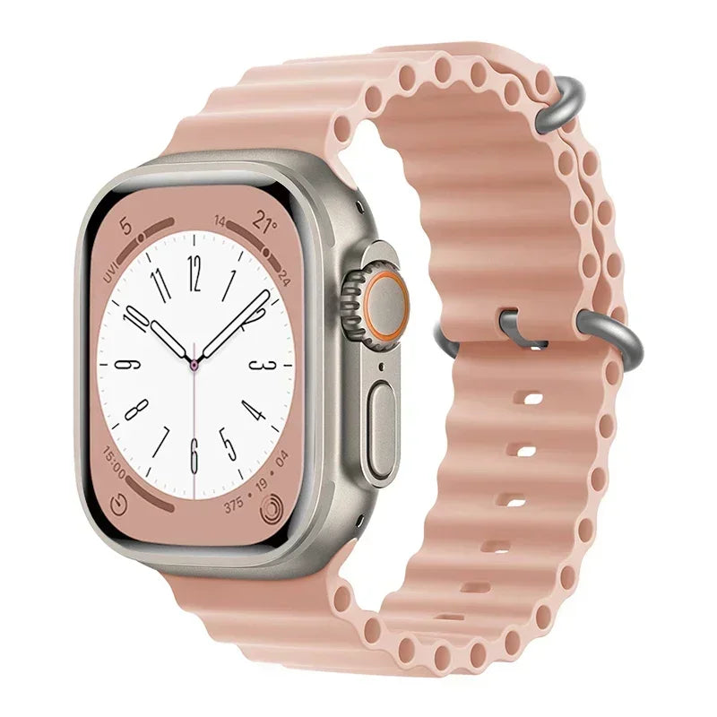 Bracelet océan en Silicone pour bracelets de montre Apple 45mm 46mm 40mm Ultra 2 49mm 44mm 41mm 38-42mm bracelet de sport série 10 9 8 7 6 5 4 SE