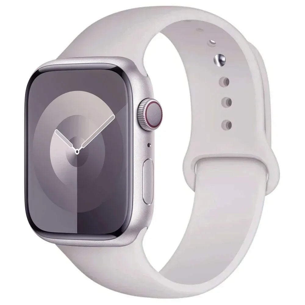 Bracelet en Silicone pour Apple Watch, 44mm 45mm 40mm 41mm 42-46mm, bracelet de sport iwatch série 8 7 6 5 4 9 10 11 SE-Ultra 2/3 49mm