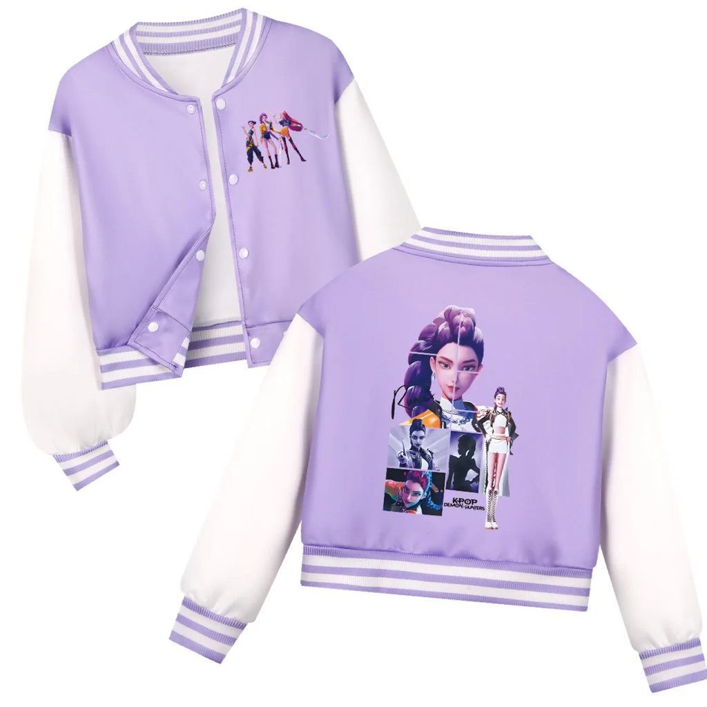 Sweat décontracté pour bébés, filles, costume pour enfants, vêtements KPOP chasseurs de démons Huntrix, uniforme de Baseball pour garçons, printemps-automne