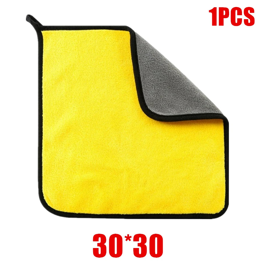 Serviette de lavage de voiture Ultra douce, chiffon d'entretien de voiture en microfibre, chiffon de séchage de nettoyage de voiture, chiffons de nettoyage à Double couche