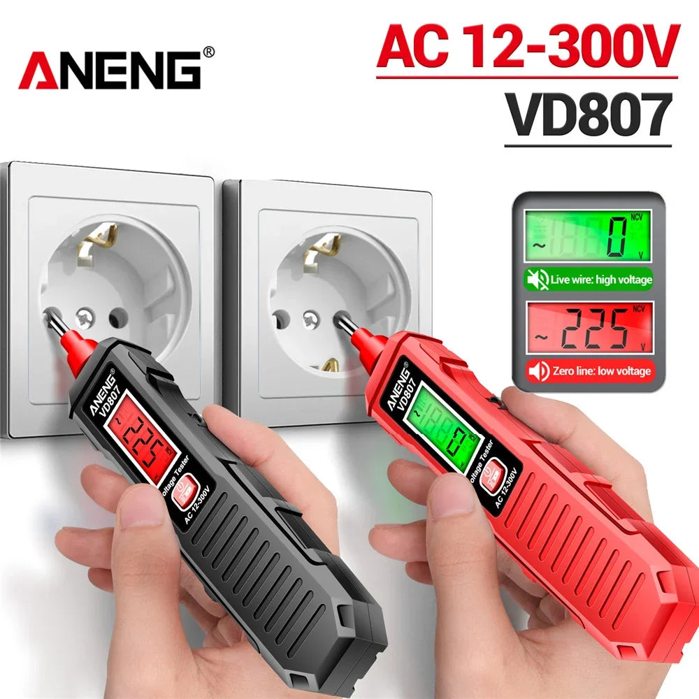 ANENG VD807 testeur de stylo électrique intelligent Portable à Induction en un mot 50/60Hz capteur NCV AC 12-300V outils de détection de fil sans contact