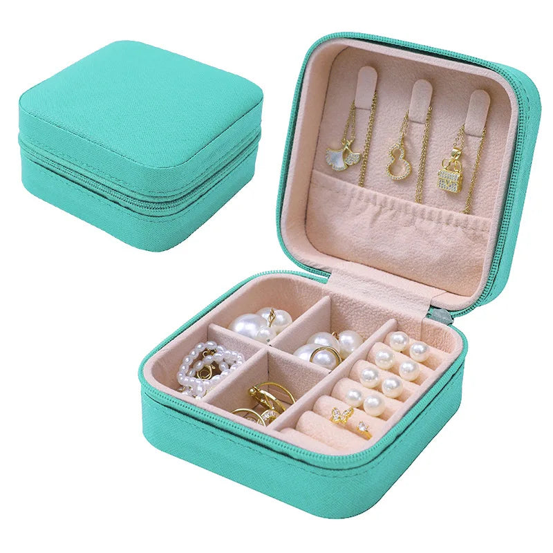Boîte à bijoux Simple, vente en gros, boîte de rangement Portable pour bagues, colliers, boucles d'oreilles, clous d'oreilles, organisateur de bijoux, vente en gros