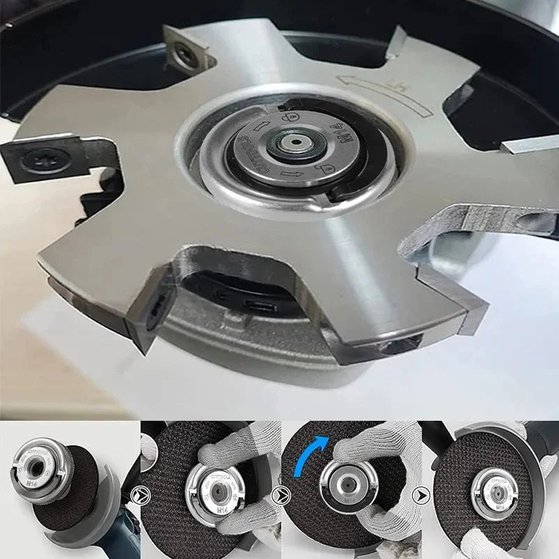 M14 Angle Grinder Quick Release Self-Locking Grinder Pressing Plate Flange Nut Power Chuck for Replacement/Fixing Cutting Discs