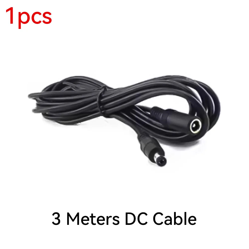 Cordon d'alimentation DC12V avec connecteur mâle vers femelle 5,5 x 2,1 mm pour caméra CCTV de sécurité Noir 3M 5M 10M Câble d'alimentation pour caméra IP