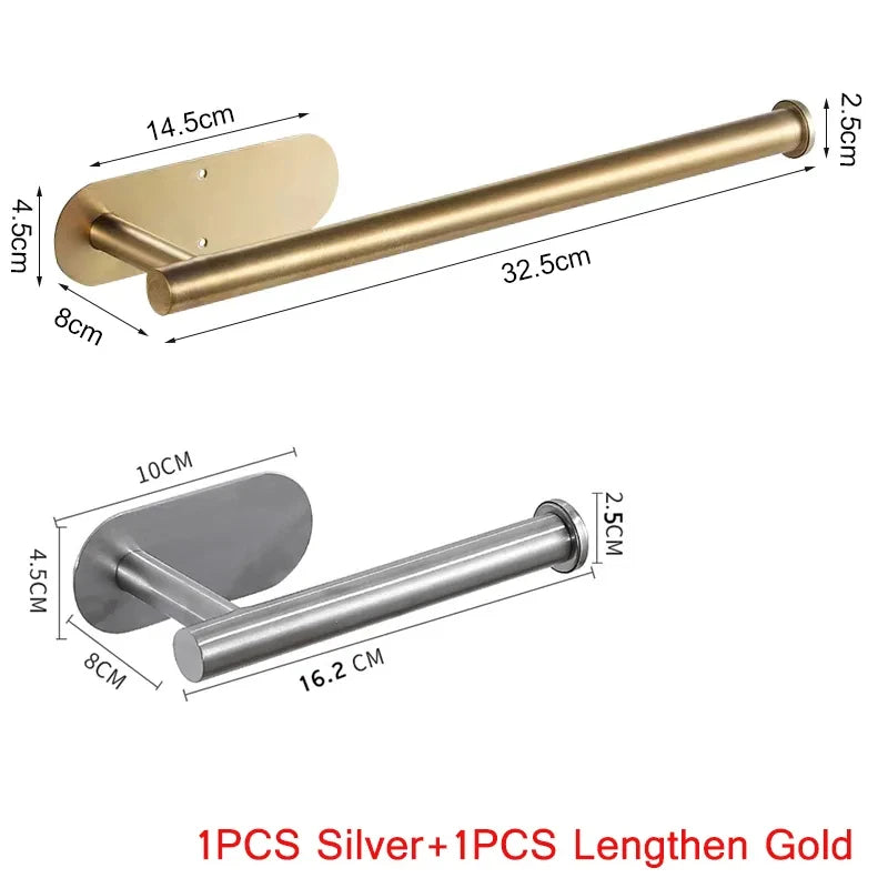 1PCS Kitchen Paper Towel Holder Toilet Paper Holder Adhesive Tissue Rack Napkin Dispenser Cabinet Storage Bathroom Accessories