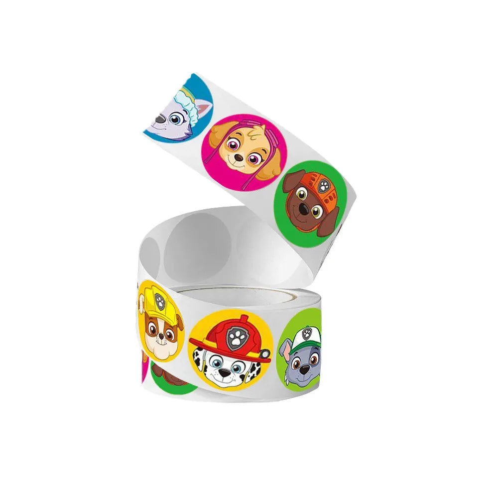 Autocollants de dessin animé Paw Patrol pour enfants, 500 pièces, fournitures de papeterie mignonnes pour enfants, fournitures scolaires pour enseignants, autocollants de récompense, jouets cadeaux, nouvelle collection