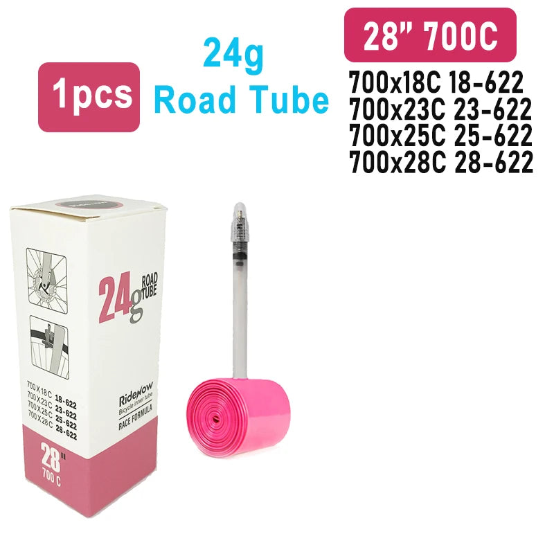 Ridenow Bike Inner Tube 24G 36G 39G 700 18C 25C 28C 32C 35C 38C Road Bike TPU Tube Ultralight French Valve 45mm 65mm 85mm Tube