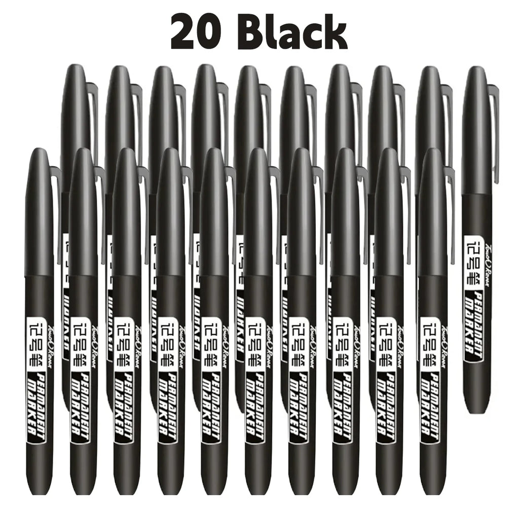 Stylo marqueur Permanent pour dessin Manga, 6 pièces, noir, bleu, rouge, encre étanche, stylos pour croquis, papeterie fournitures scolaires d'art